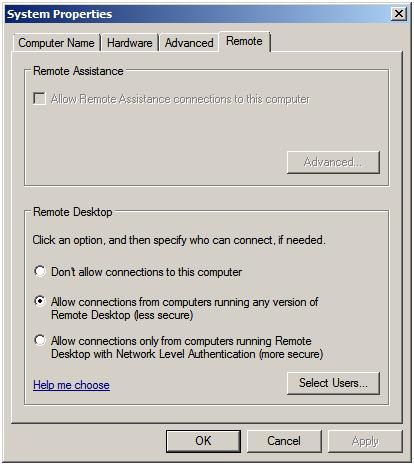 Remote Xp Computer Vista