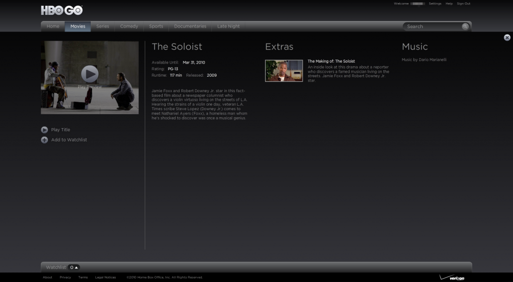 Movie Information HBO Go Movie Information