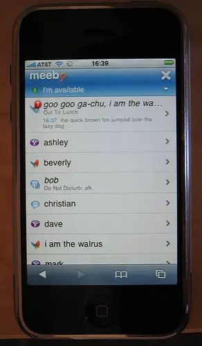 Meebo on iPhone